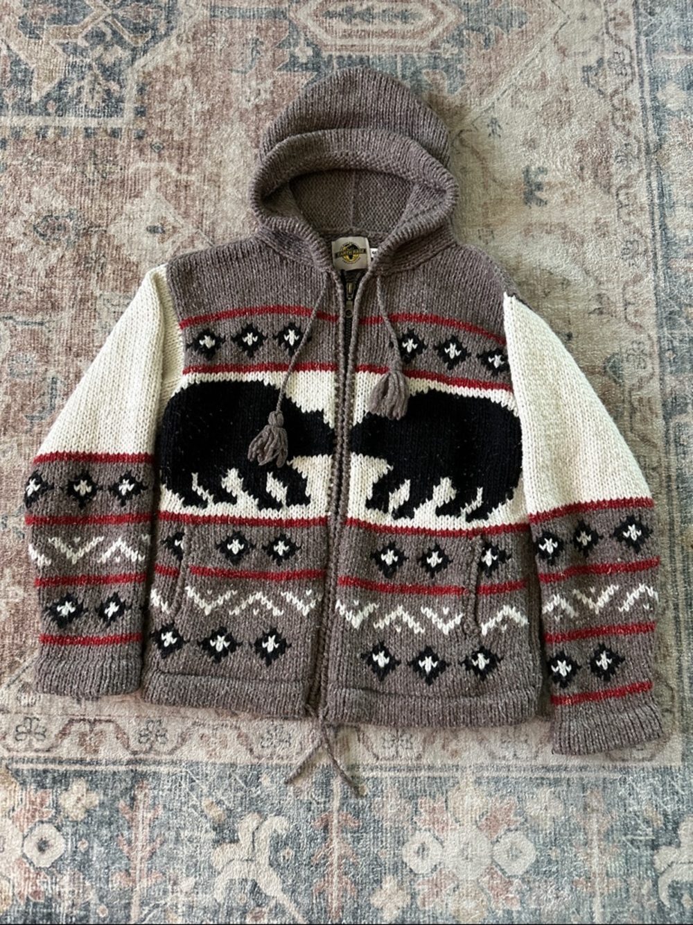 Vintage Y2K Earthragz Wool-Cotton Zip-up Sweater